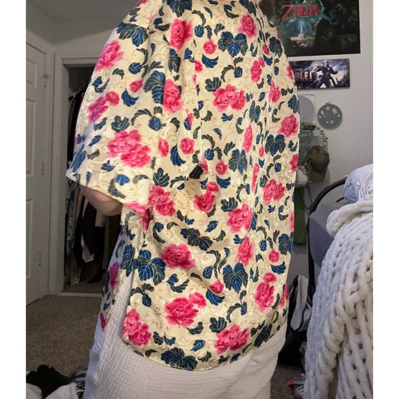 VINTAGE RARE Victoria's Secret Intimate Floral Blouse, Yellow/Pink/Green - Picture 3 of 3